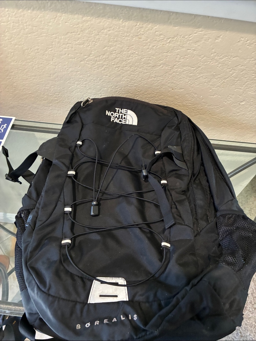 The North Face Black Borealis-Style Backpack with Front Bungee